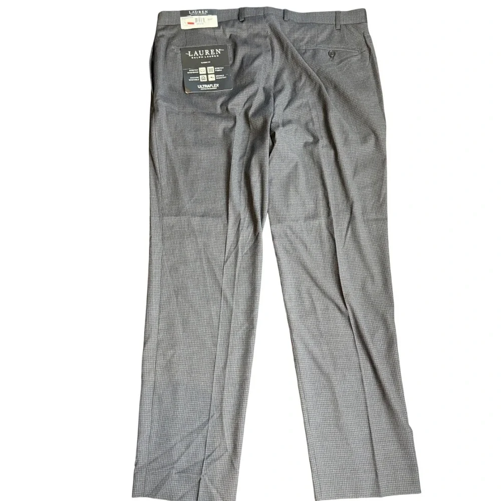 Lauren Ralph Lauren Mens Norton Ultraflex Grey Check Dress Pants 40W x 32L NEW